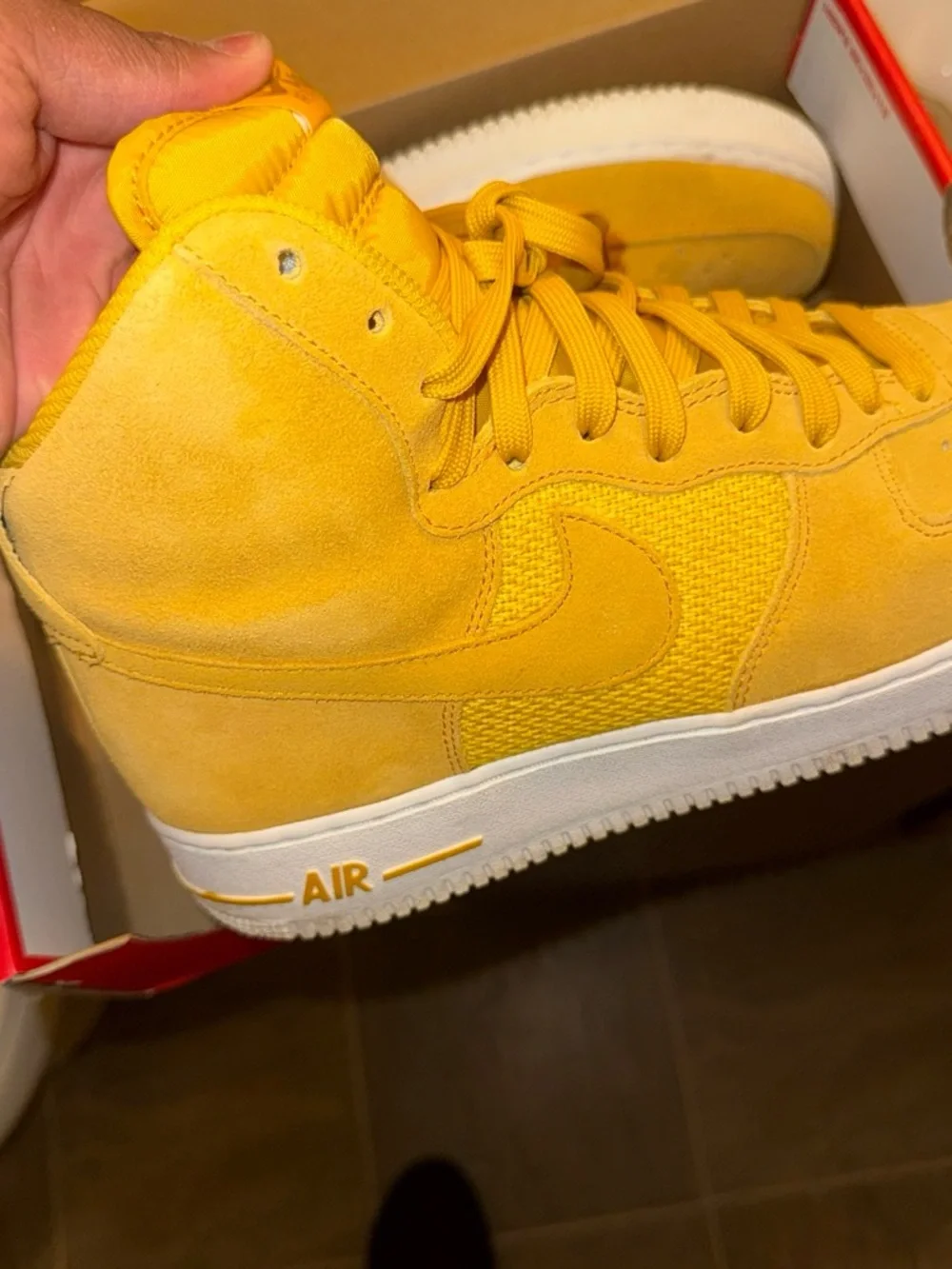 Nike Yellow High-Top Skate-Inspired Sneakers